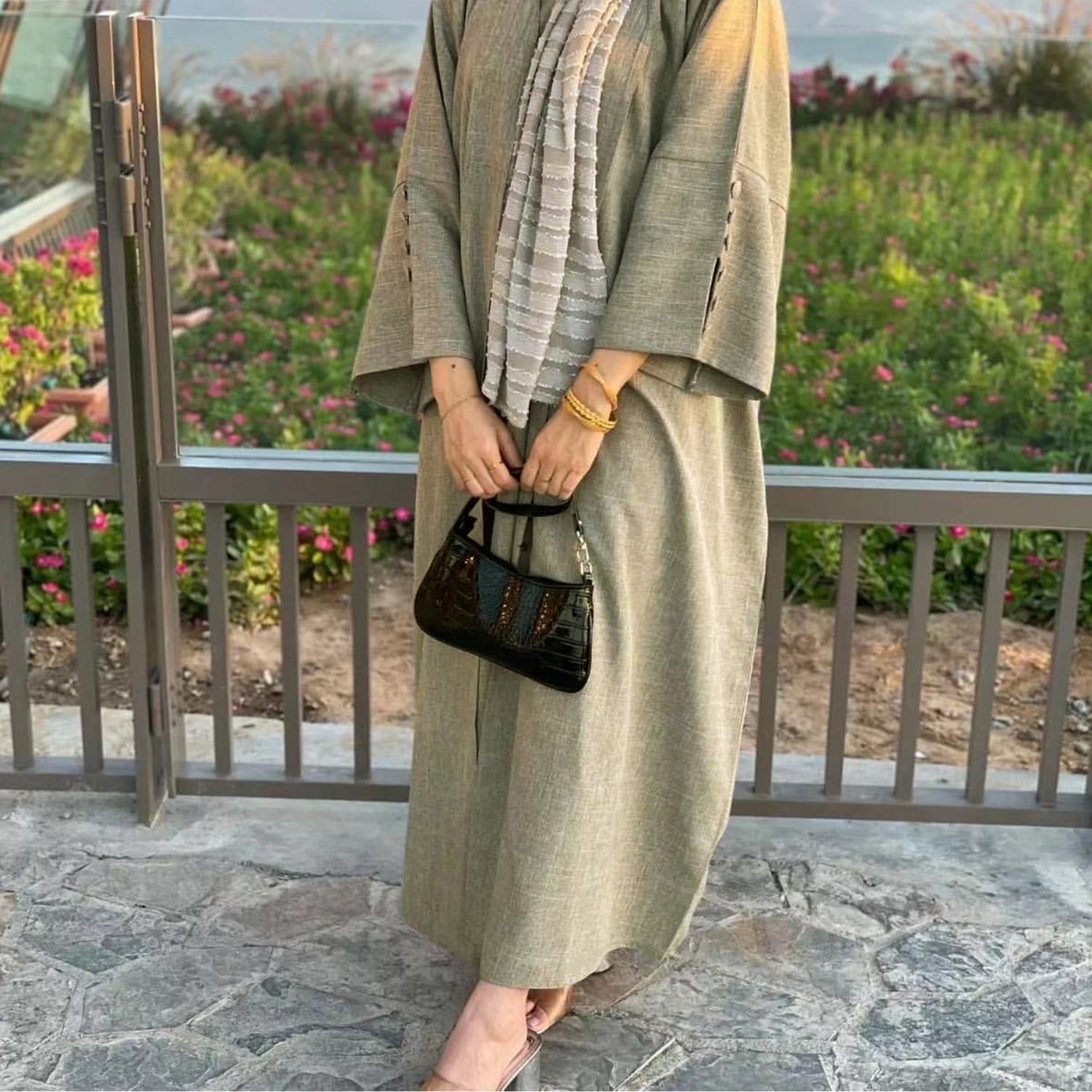 Dubai Middle East Turkey Loose Plus Size Elegant Cardigan Robe - Meesal