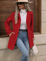 Mid-length Elegant Lapel Button Temperament Slim-fit Woolen Coat - Meesal