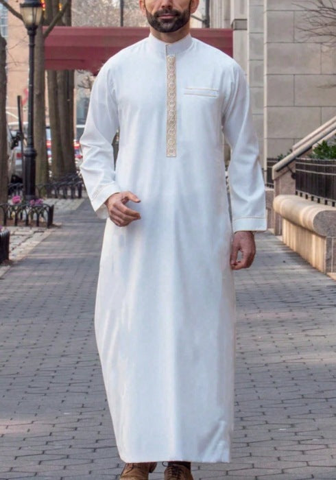 Muslim Middle East Long Sleeve Embroidered Casual Ethnic Robe - Meesal