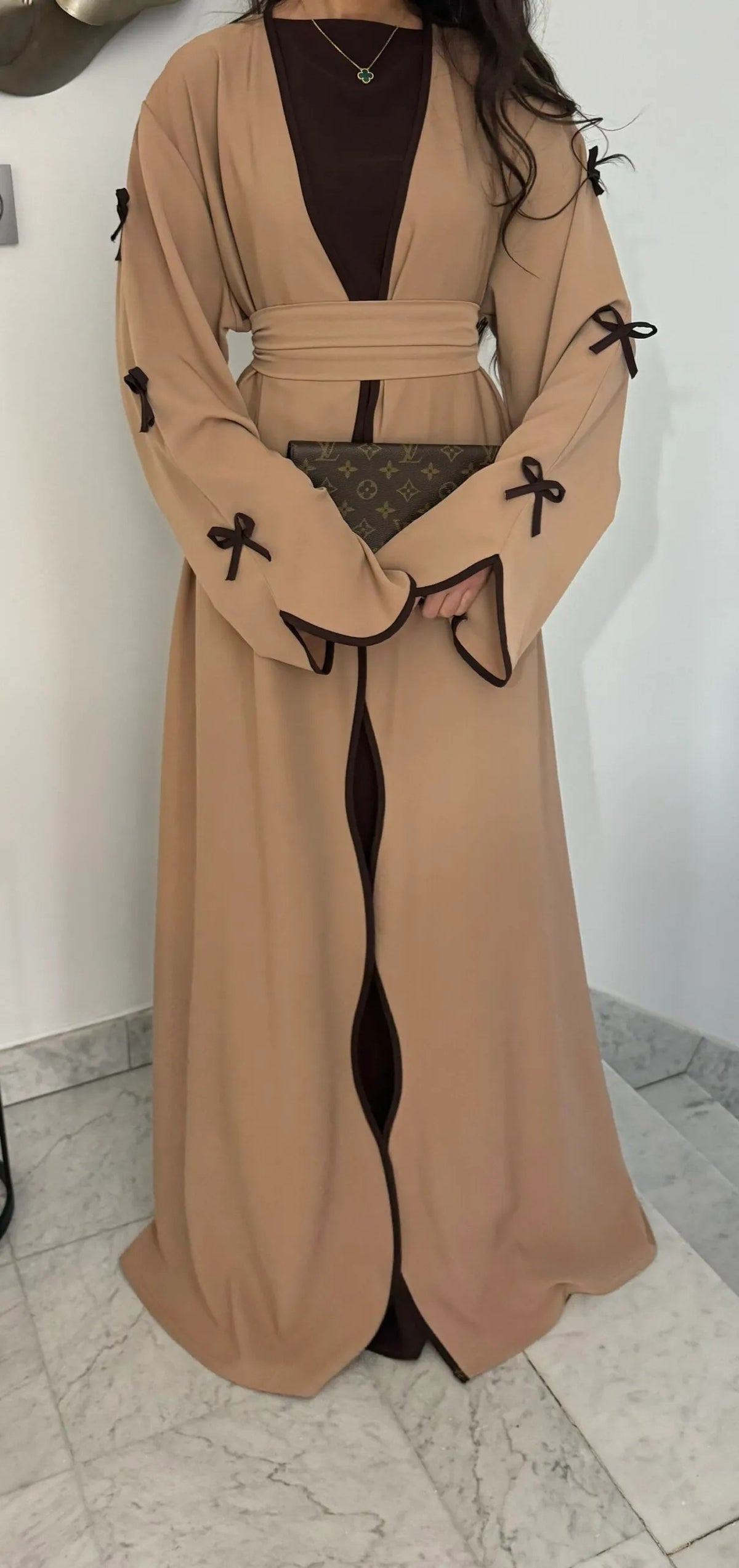 Middle East Dubai Pure Beauty Bow Robe Dress - Meesal