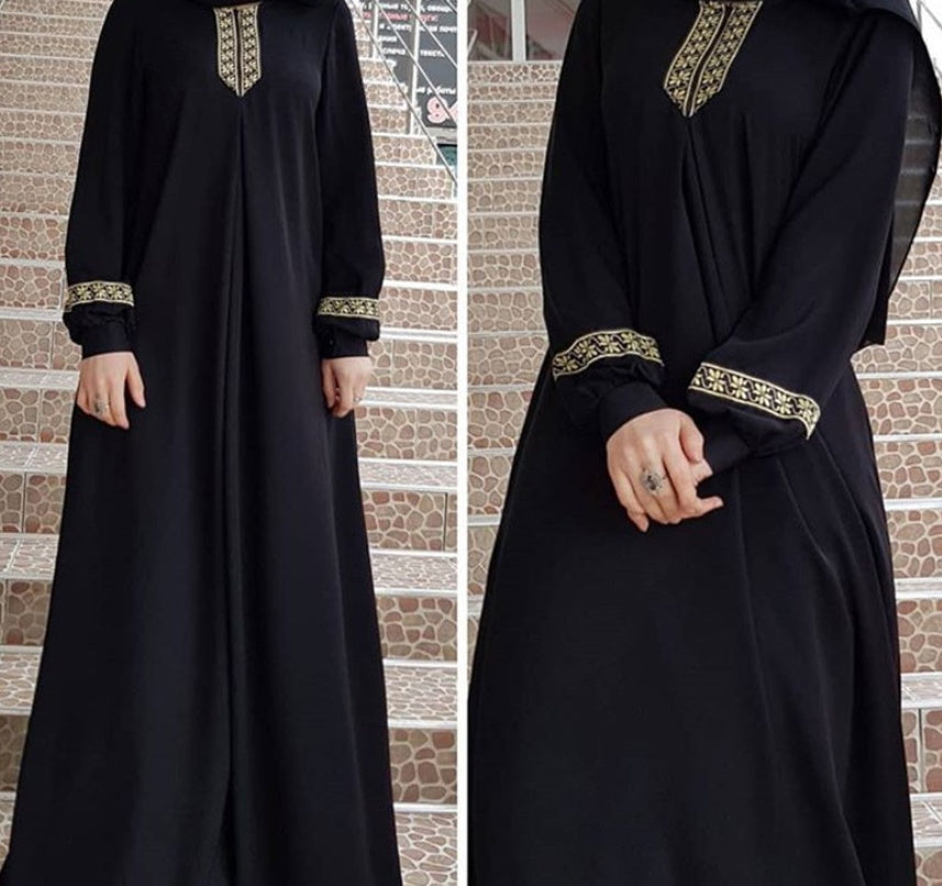 Women Plus Size Print Abaya Jilbab Muslim Maxi Dress - Meesal