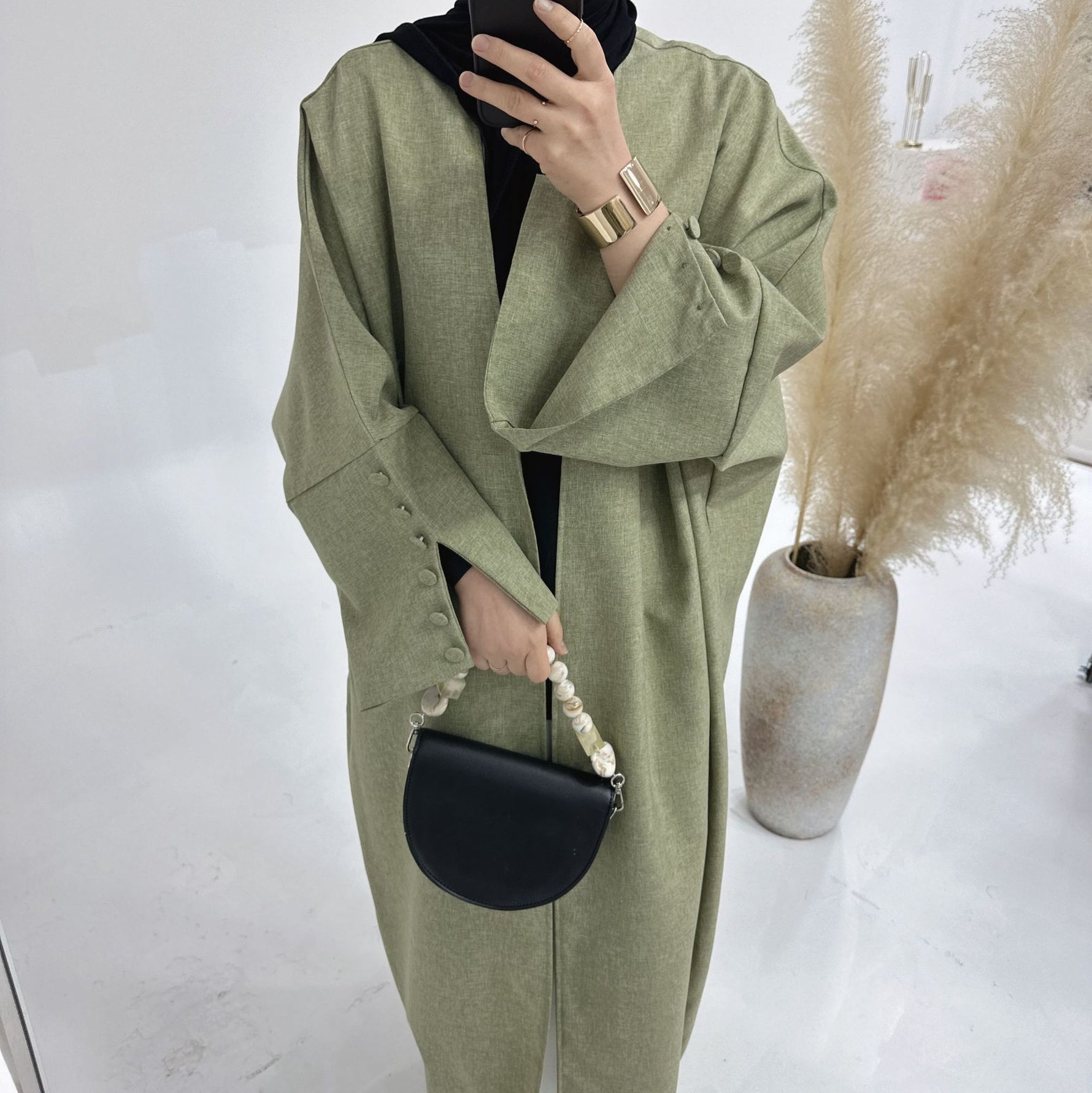 Dubai Middle East Turkey Loose Plus Size Elegant Cardigan Robe - Meesal