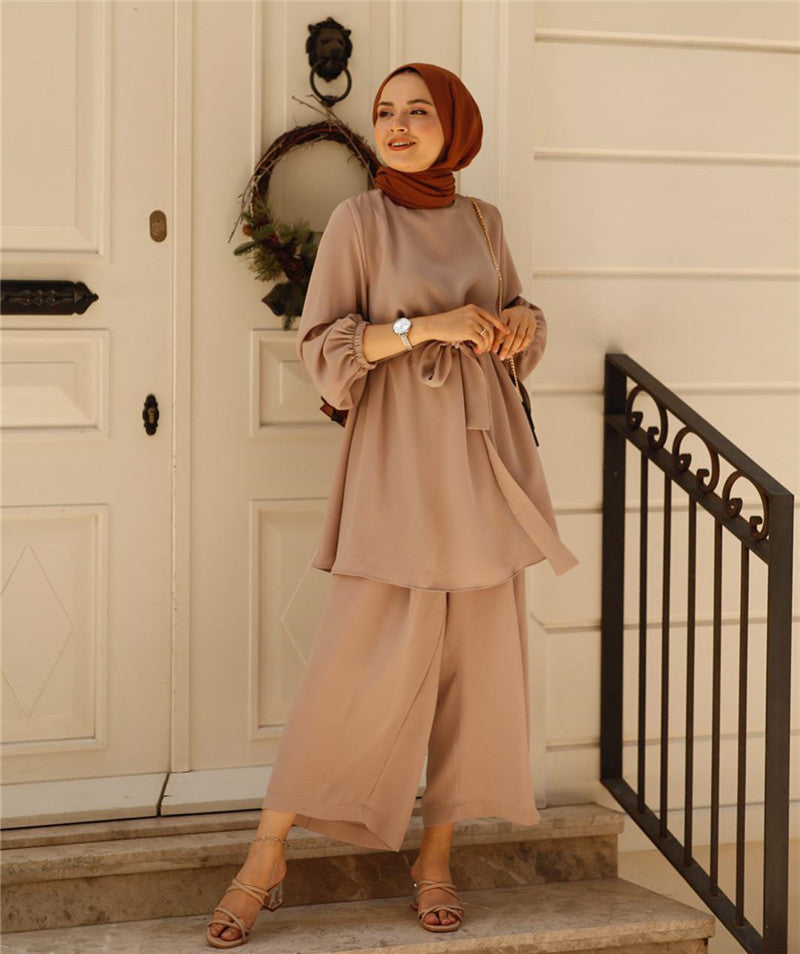 Wide leg pants dress Dubai suit - Meesal