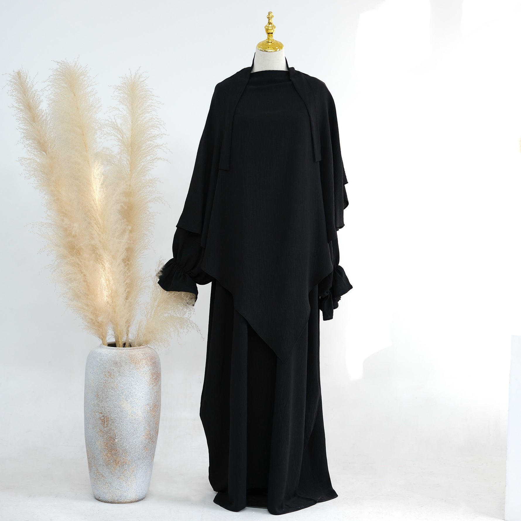 Middle East Dubai Turkey Solid Color Dress Leisure - Meesal