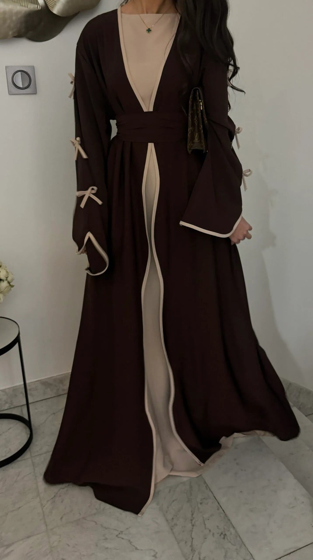 Middle East Dubai Pure Beauty Bow Robe Dress - Meesal