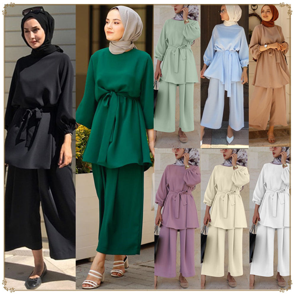Wide leg pants dress Dubai suit - Meesal