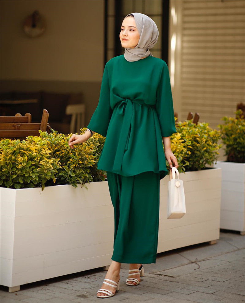 Wide leg pants dress Dubai suit - Meesal