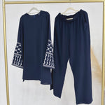 Turkey Embroidered Wide-leg Pants Two-piece Set - Meesal