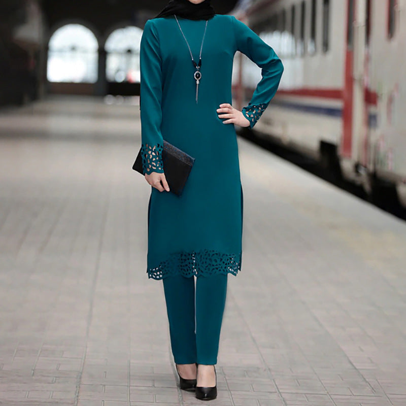 Muslim women's suit abaya two-piece suit - Meesal