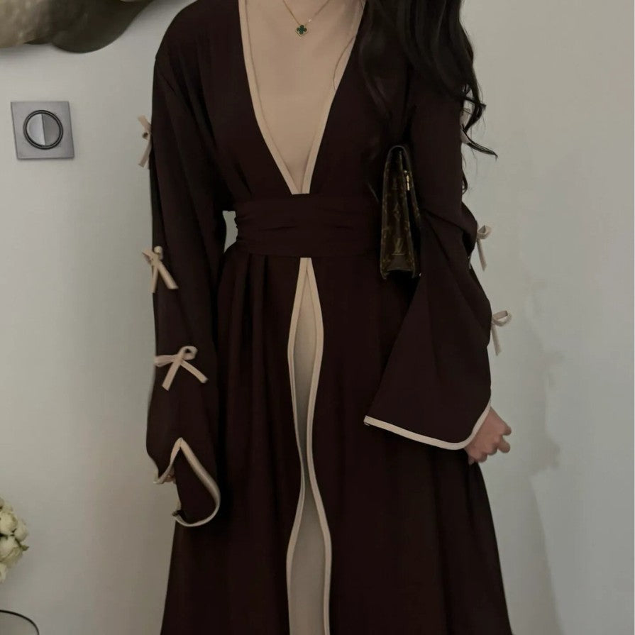 Middle East Dubai Pure Beauty Bow Robe Dress - Meesal