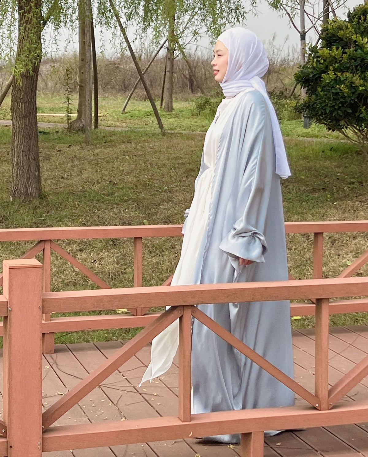 Puff Sleeve Cardigan Dubai Elegant Dress - Meesal