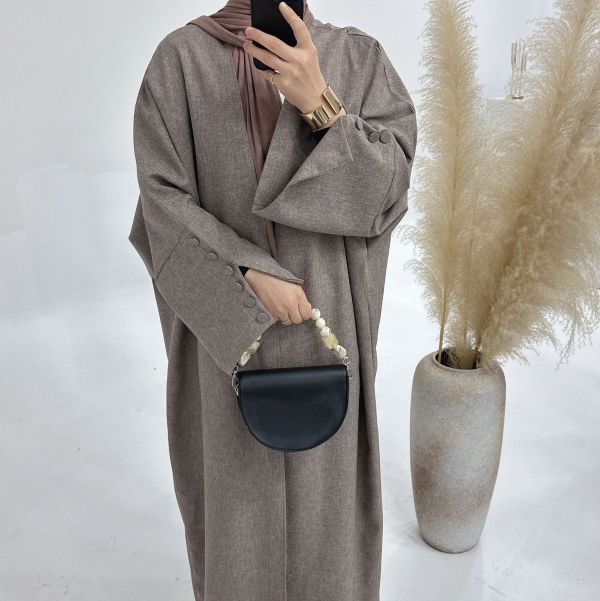 Dubai Middle East Turkey Loose Plus Size Elegant Cardigan Robe - Meesal