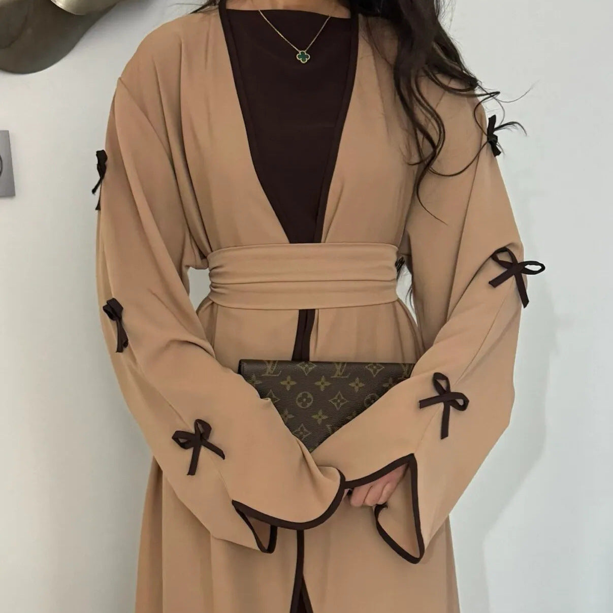 Middle East Dubai Pure Beauty Bow Robe Dress - Meesal