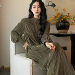 Autumn And Winter French Vintage Velvet Dress Women - Meesal