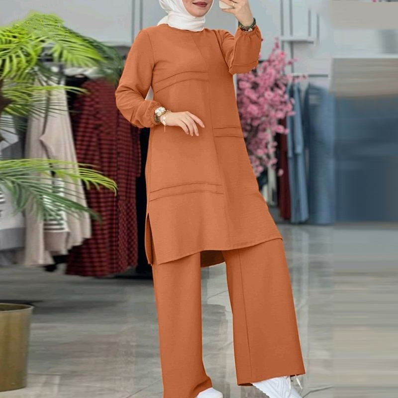 Muslim Women's Wear Solid Color Two-piece Set - Meesal
