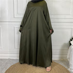 Middle East Dubai Hot Sale Lace Up Satin Muslim Dress - Meesal