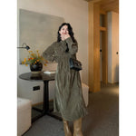 Autumn And Winter French Vintage Velvet Dress Women - Meesal