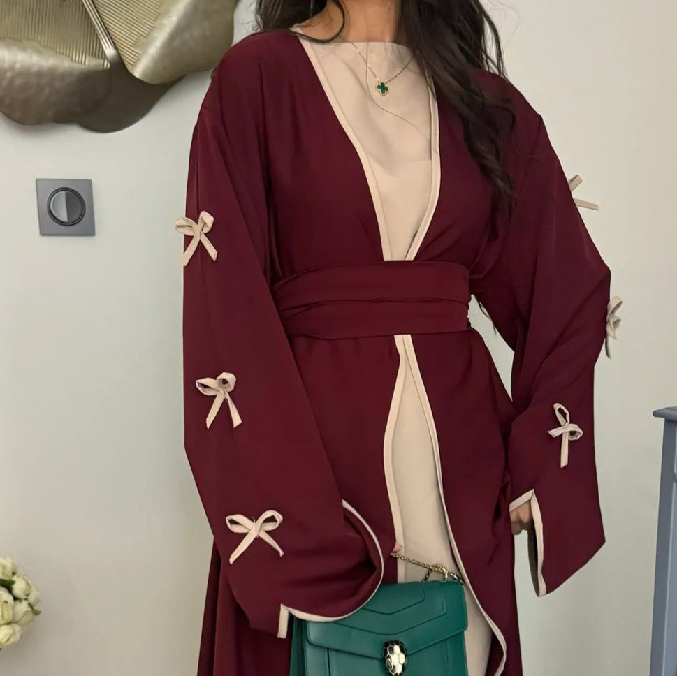 Middle East Dubai Pure Beauty Bow Robe Dress - Meesal