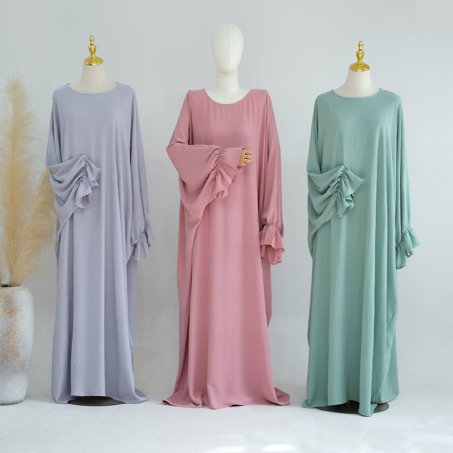 Middle East Dubai Turkey Solid Color Dress Leisure - Meesal
