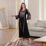 Women's Embroidery Stick-on Crystals Dress Middle East Clothing - Meesal