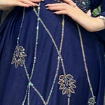 Muslim Leaves Pattern Rhinestone Belt Dubai Robe Gown - Meesal