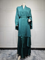 Muslim Fashion Solid Color Robe Abaya Outer Wear Cardigan - Meesal