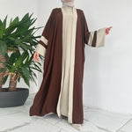 Women's Muslim Long Dress Abaya Two-piece Suit - Meesal