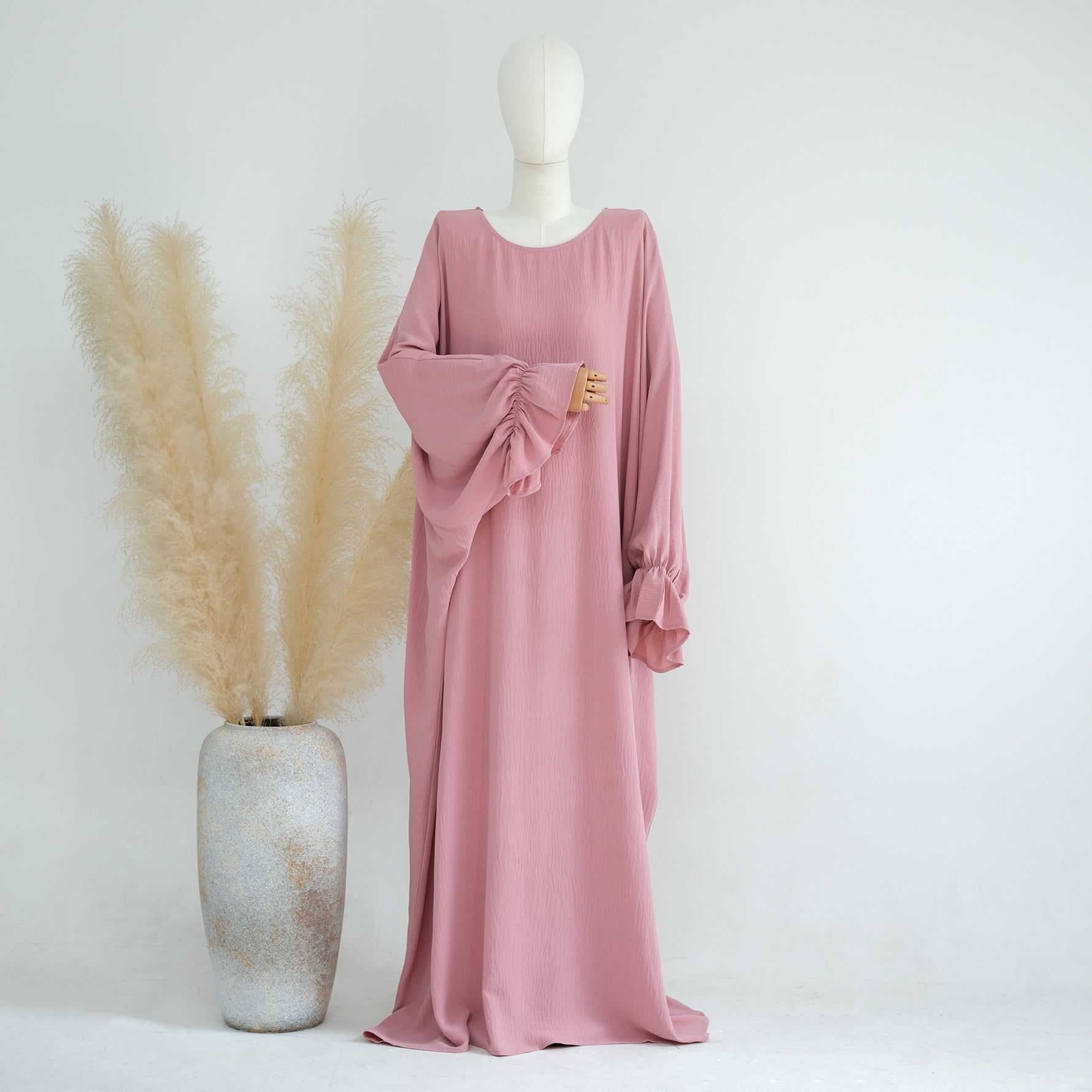 Middle East Dubai Turkey Solid Color Dress Leisure - Meesal