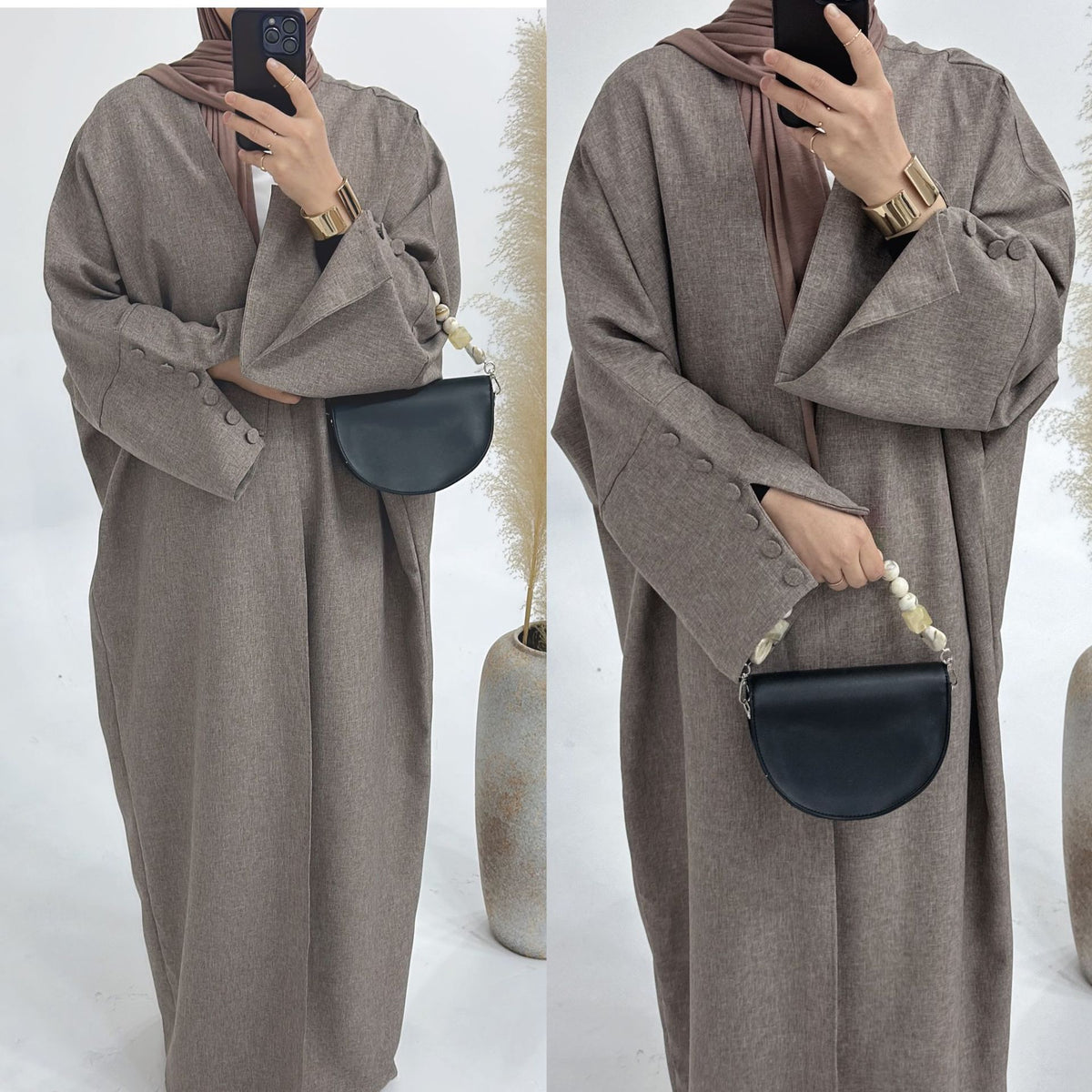Dubai Middle East Turkey Loose Plus Size Elegant Cardigan Robe - Meesal