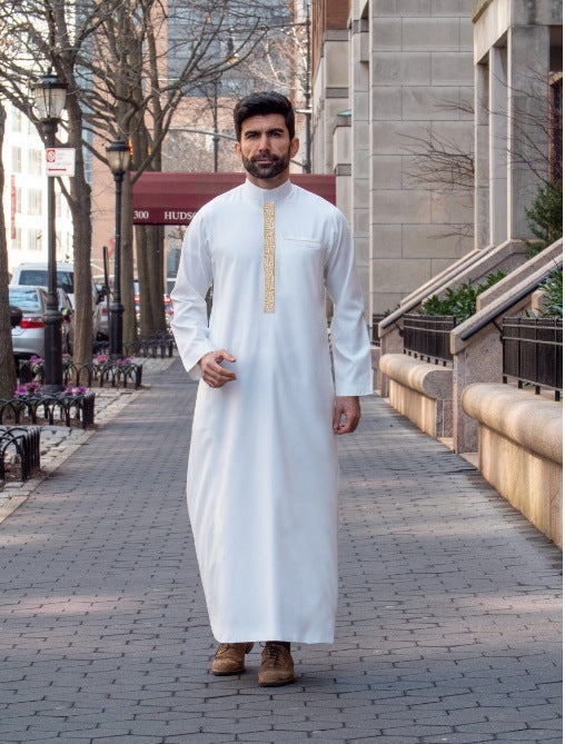 Muslim Middle East Long Sleeve Embroidered Casual Ethnic Robe - Meesal