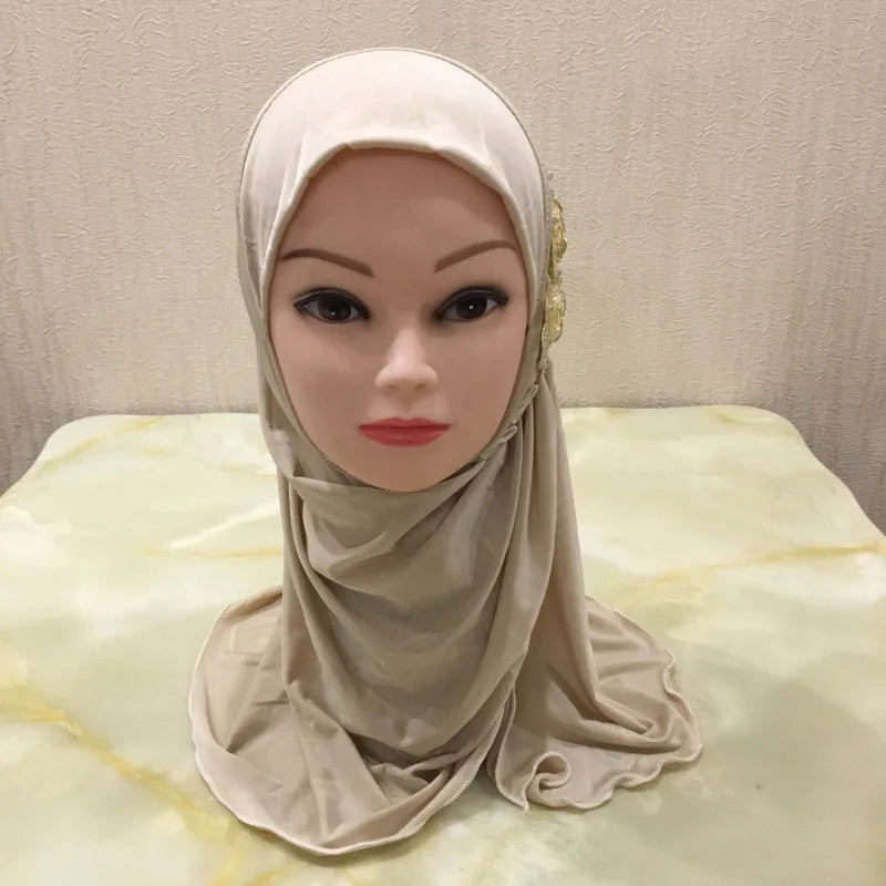 Solid flowers head scarf - Meesal