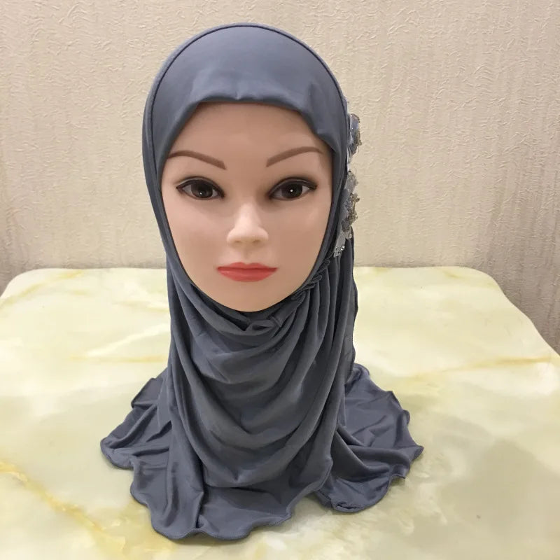 Solid flowers head scarf - Meesal