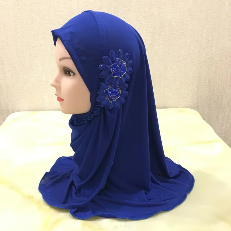 Solid flowers head scarf - Meesal