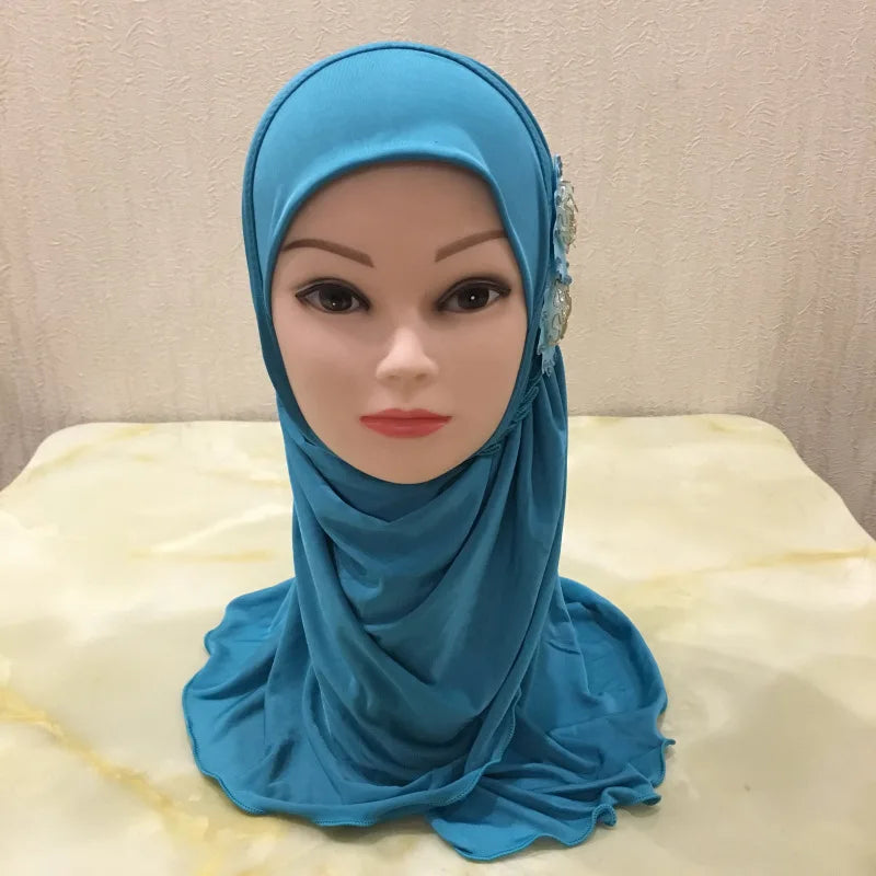Solid flowers head scarf - Meesal