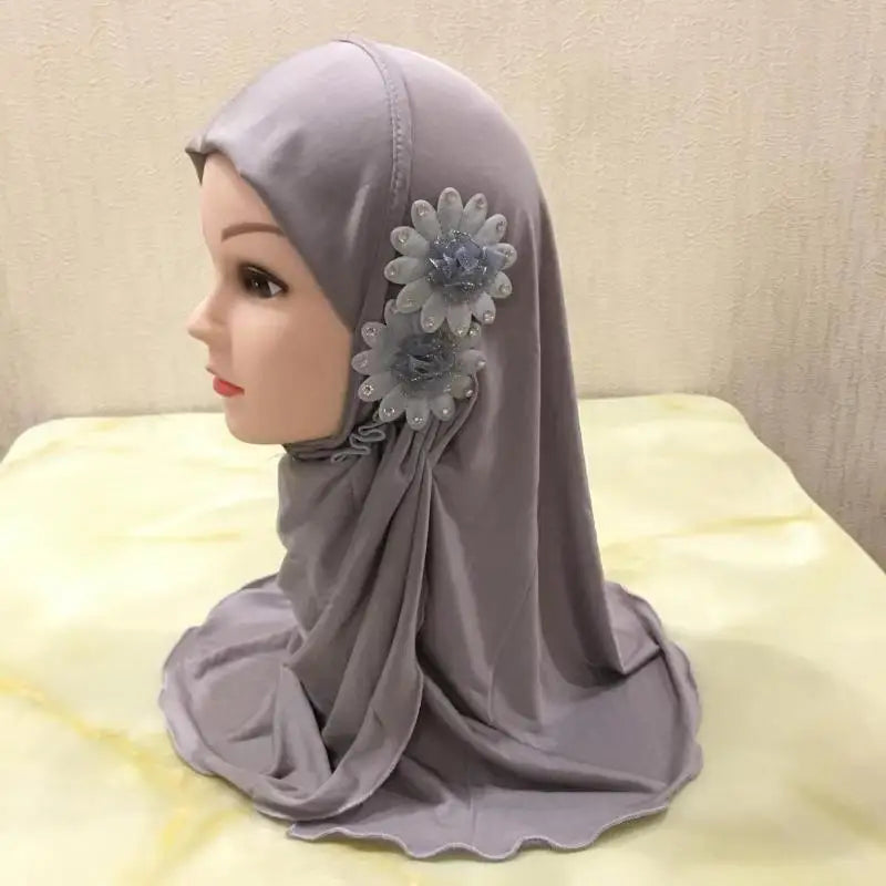 Solid flowers head scarf - Meesal
