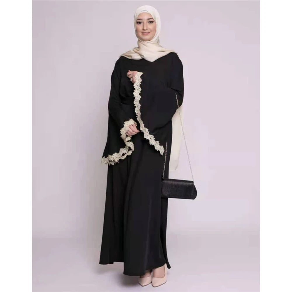 Ramadan Muslim Women Arabic Abaya Turkey Middle East Maxi Robe Gown Dubai Flare Sleeve Long Dress Islamic Clothing Caftan Casual - Meesal