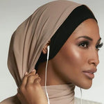 Solid flowers head scarf - Meesal