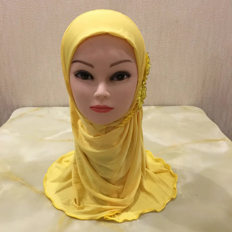 Solid flowers head scarf - Meesal