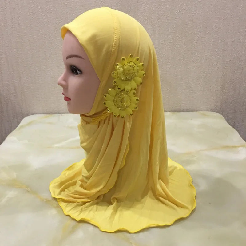 Solid flowers head scarf - Meesal