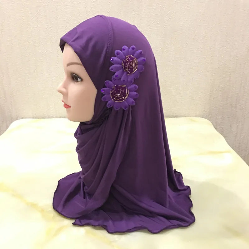 Solid flowers head scarf - Meesal