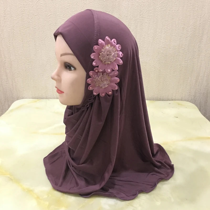 Solid flowers head scarf - Meesal