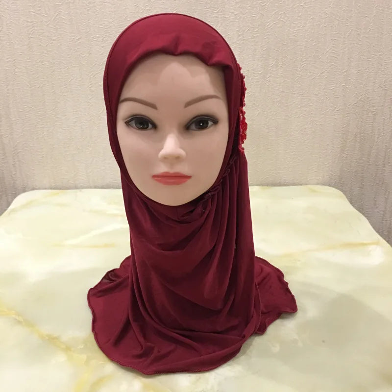 Solid flowers head scarf - Meesal