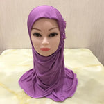 Solid flowers head scarf - Meesal