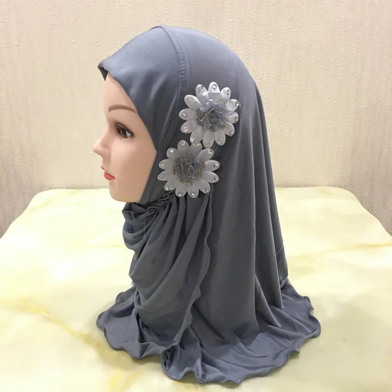 Solid flowers head scarf - Meesal