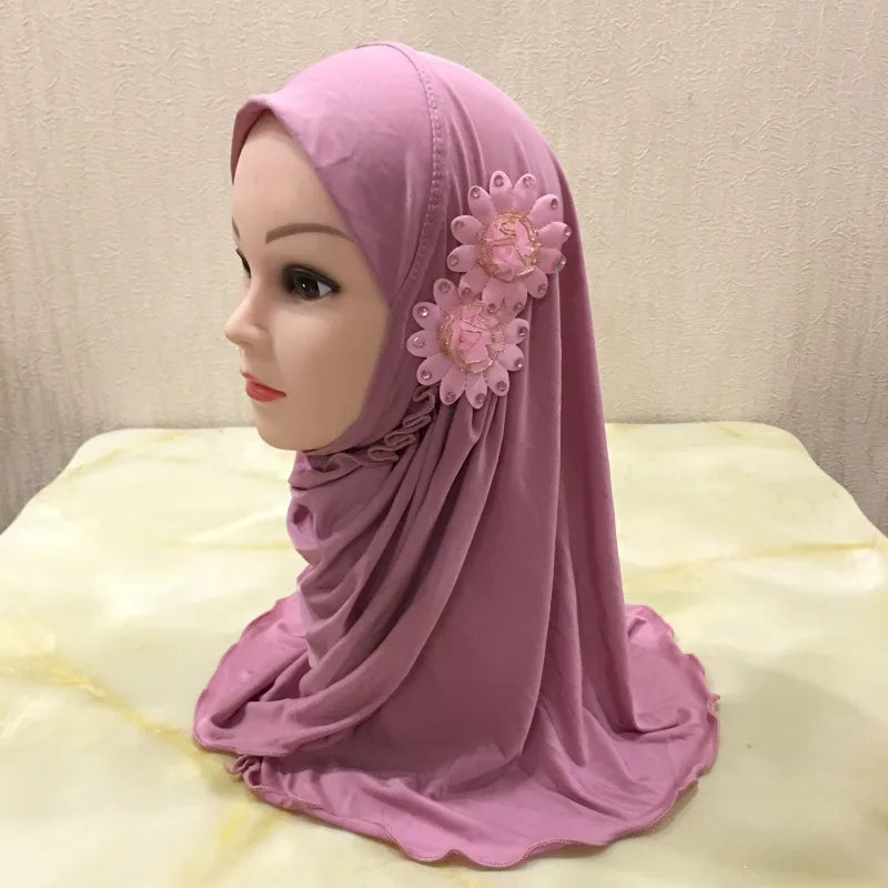 Solid flowers head scarf - Meesal