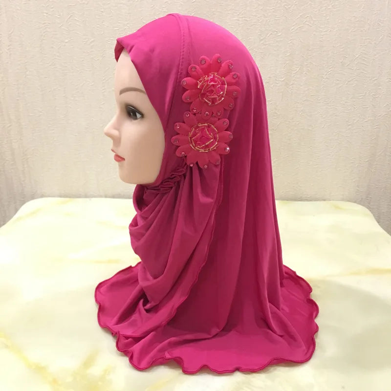 Solid flowers head scarf - Meesal