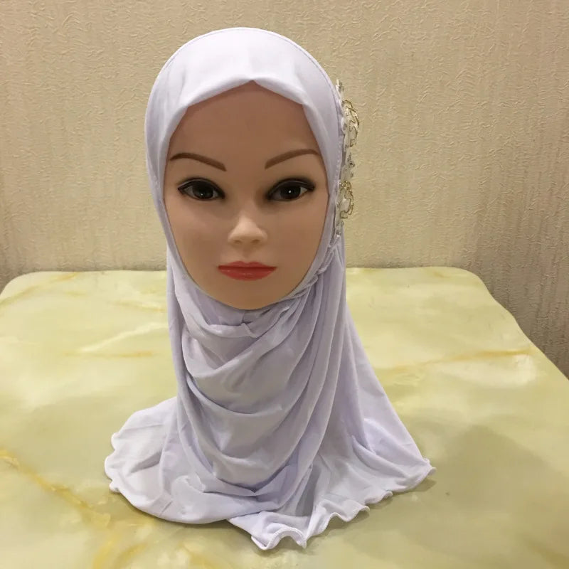 Solid flowers head scarf - Meesal