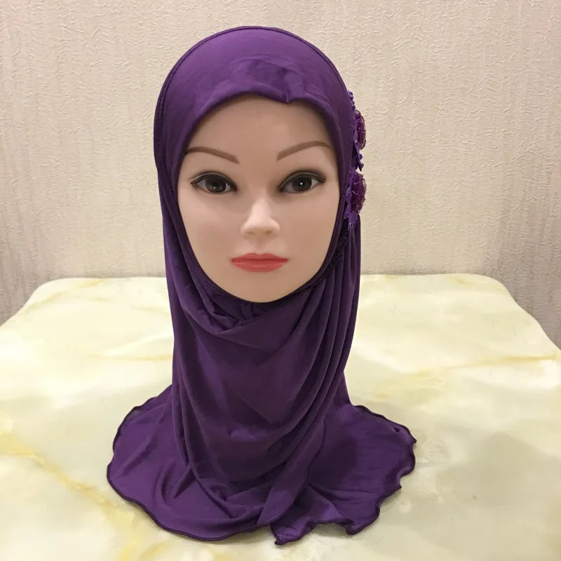 Solid flowers head scarf - Meesal