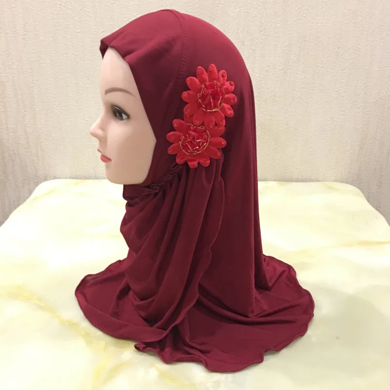 Solid flowers head scarf - Meesal