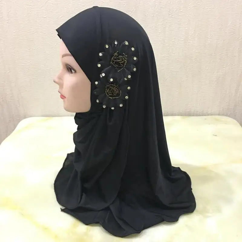 Solid flowers head scarf - Meesal